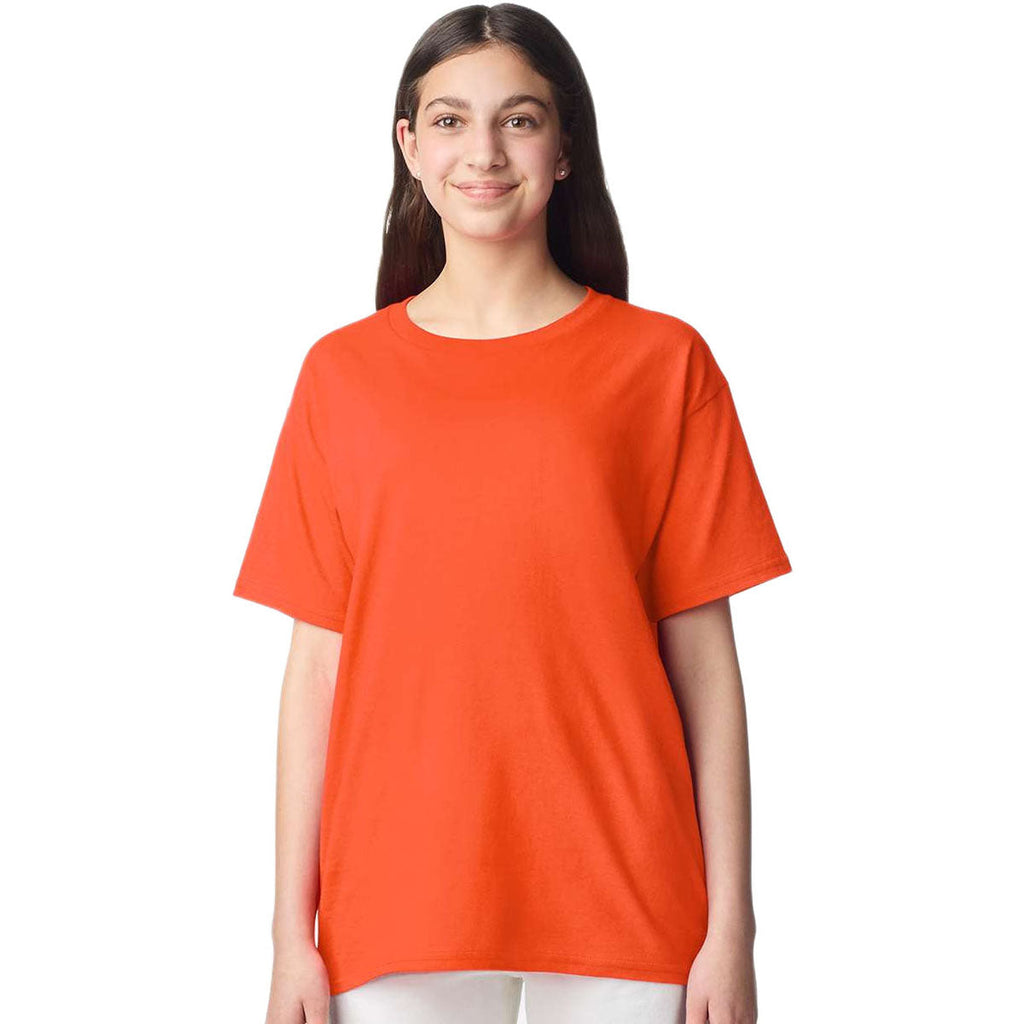 Gildan Youth Orange Light Cotton T-Shirt