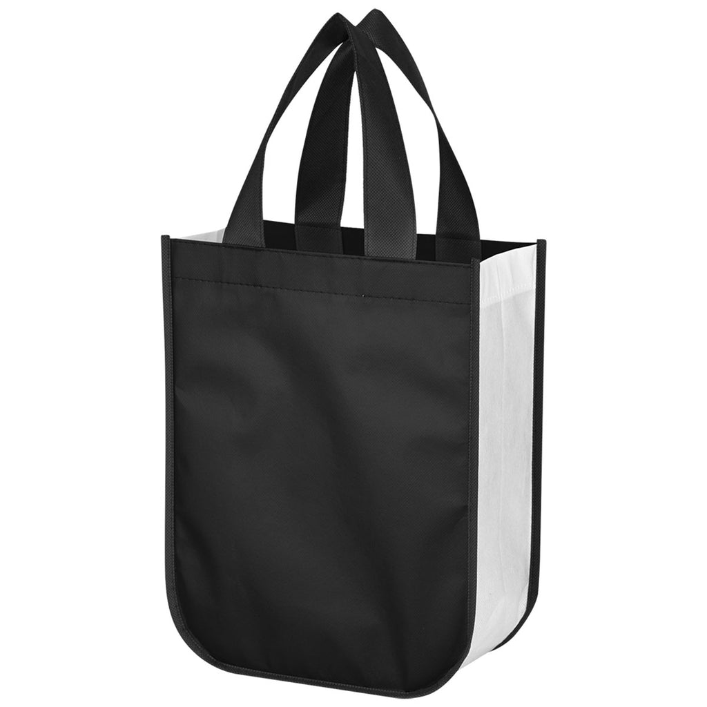 Hit Black Shiny Non-Woven Shopper Tote Bag