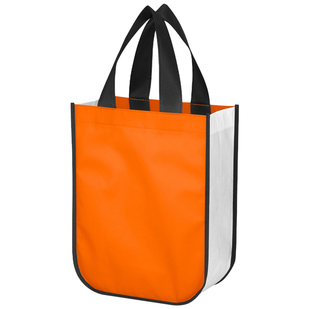 Hit Orange Shiny Non-Woven Shopper Tote Bag