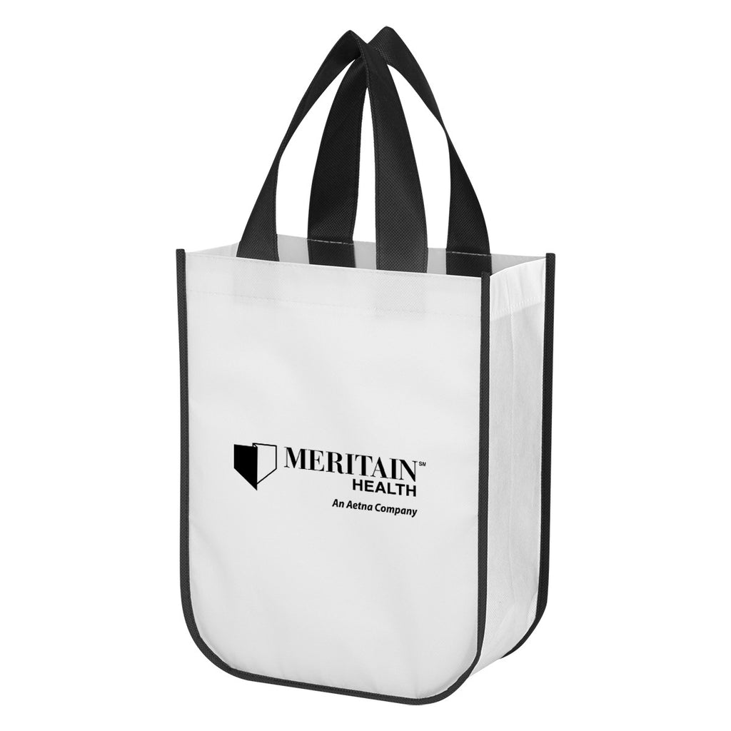 Hit White Lola Laminated Non-Woven Shopper Tote Bag