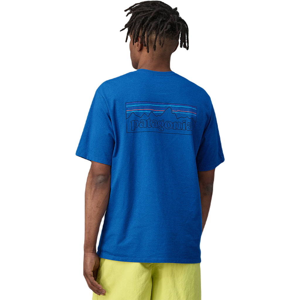 Patagonia Men's P-6 Outline: Vessel Blue P-6 Logo Responsibili-Tee