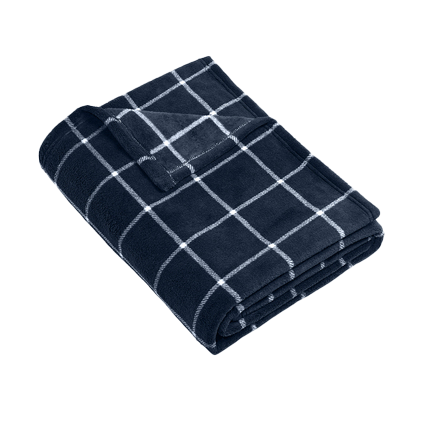 Port Authority River Blue Navy/Marshmallow Check Ultra Plush Blanket