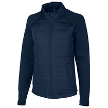 Charles River Women's Navy Lotus Hybrid Puffer Jacket