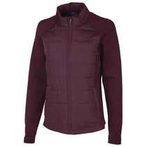 Charles River Women's Burgundy Lotus Hybrid Puffer Jacket