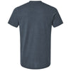 Tultex Unisex Heather Navy Blue Combed CVC T-Shirt