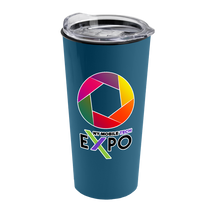 Garyline Steel Blue Roadmaster Travel Tumbler with Clear Slider Lid - 18 oz.