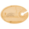 Hit Bamboo Wine & Dine Recessed Bamboo Tray With Wine Glass Holder