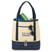48-Hour Gemline Navy Blue/Natural Coastal Cotton Insulated Tote