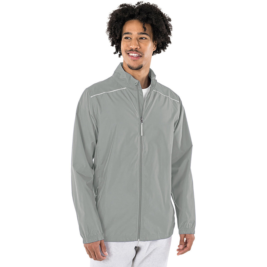 Charles River Men's Ice Grey Skyline Pack-N-Go Full Zip Reflective Jacket