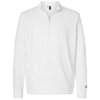 Adidas Men's Core White Elevated Fleece Quarter-Zip Pullover