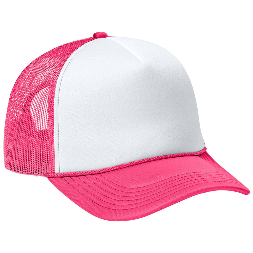 Port Authority White/Neon Pink/Neon Pink Foam Truck'N Cap