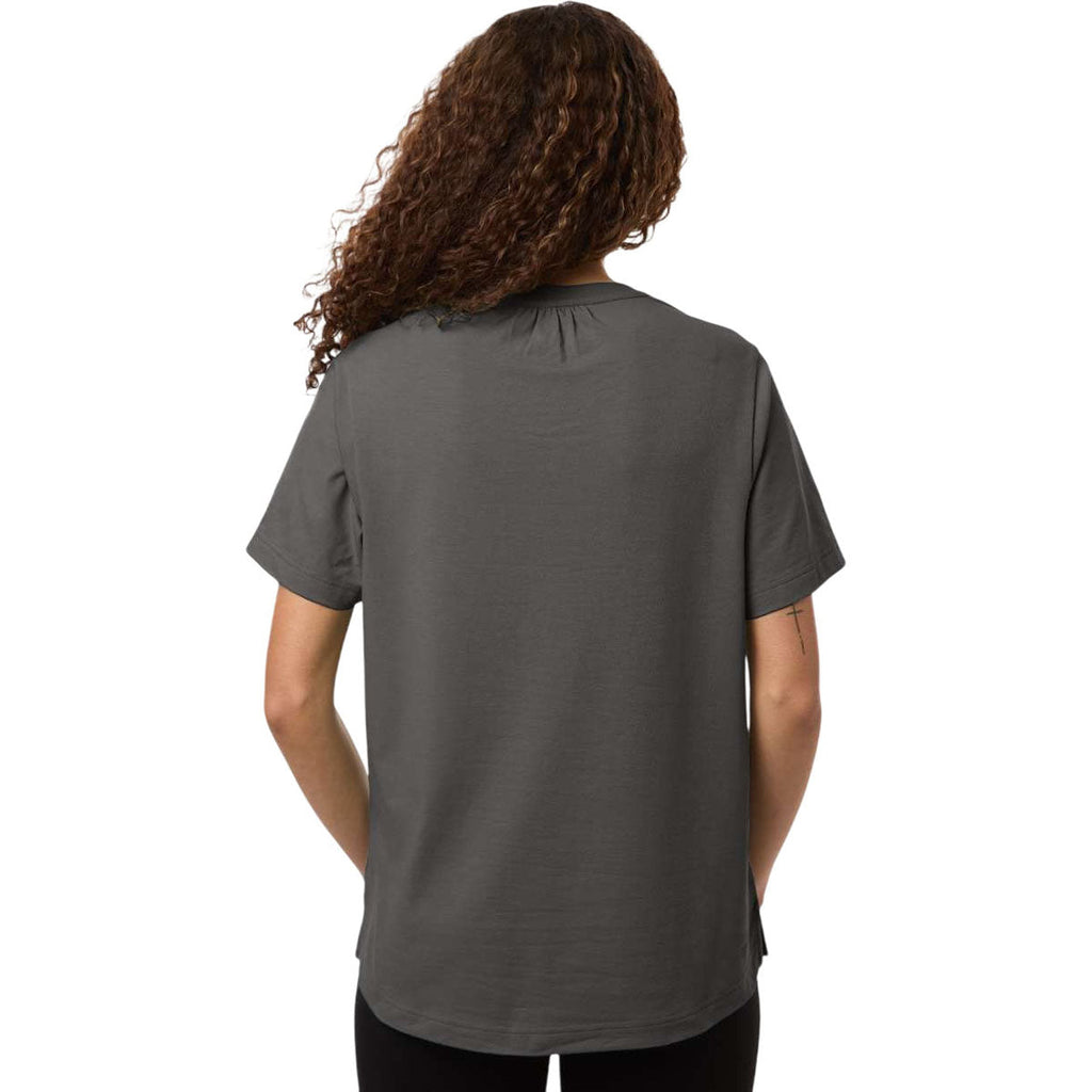 Devon & Jones Women's Graphite Seaton Pebble Textured Polo
