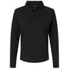 Devon & Jones Women's Black Seaton Pebble Textured Quarter-Zip Pullover