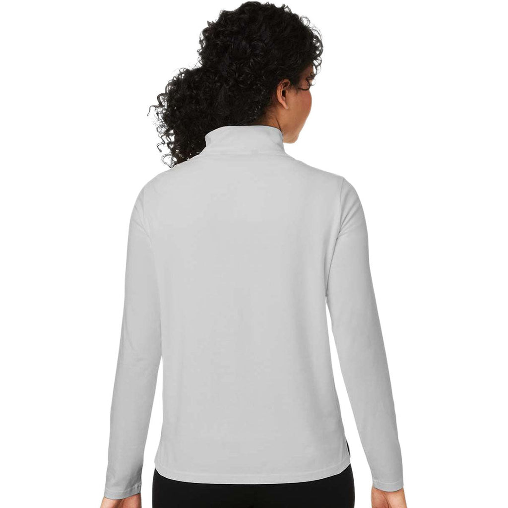 Devon & Jones Women's Grey Raleigh Stretch Quarter-Zip Pullover