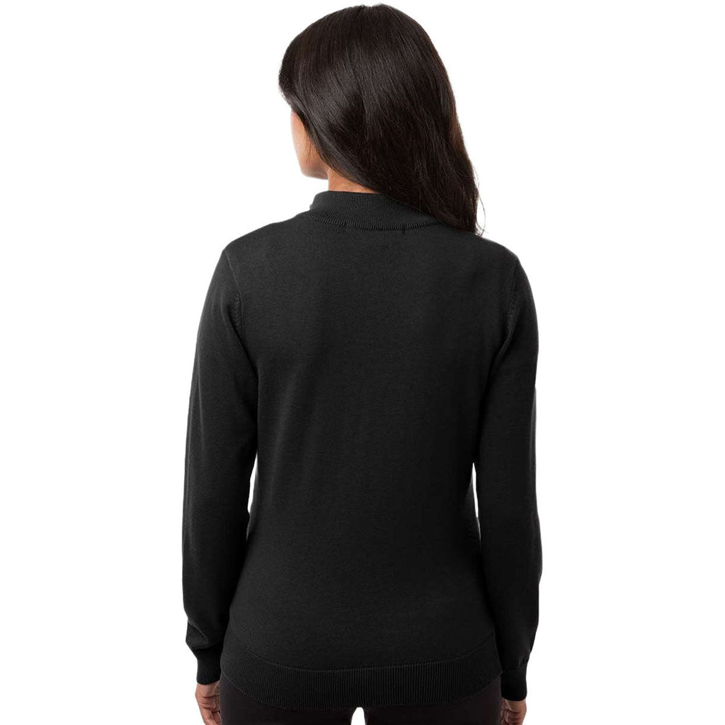Devon & Jones Women's Black New Classics Quarter-Zip Sweater