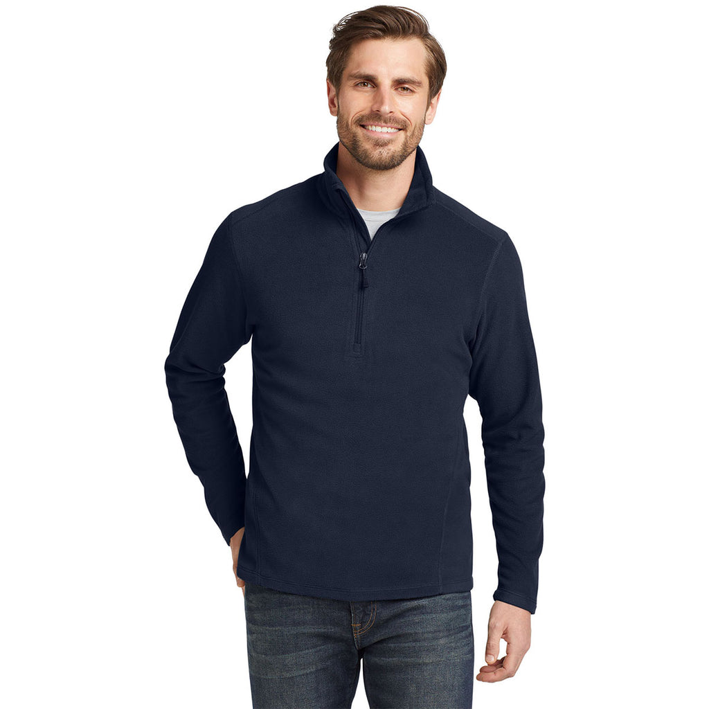 Eddie Bauer Men's Navy Half Zip Microfleece Jacket