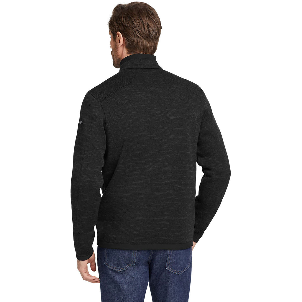 Eddie Bauer Men's Black Sweater Fleece Quarter Zip