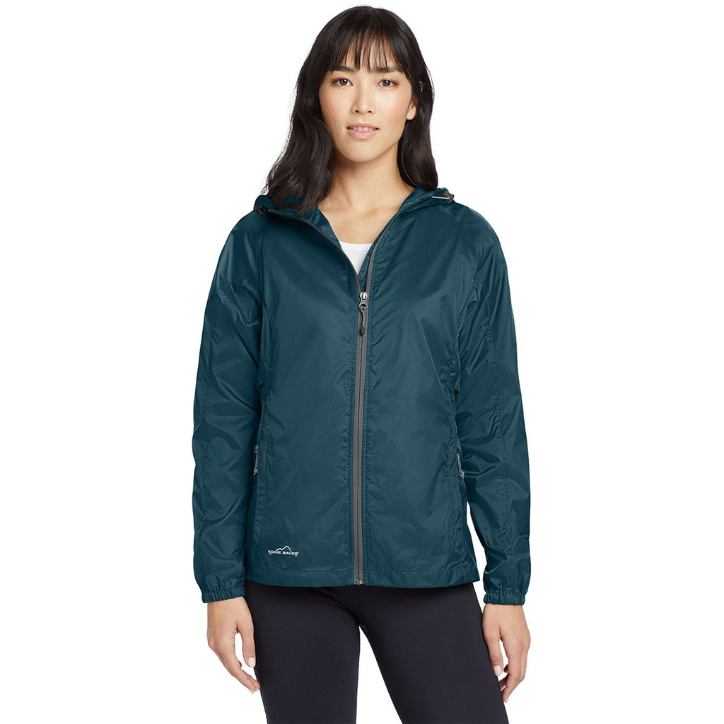 Eddie Bauer Women's Adriatic Blue Packable Wind Jacket