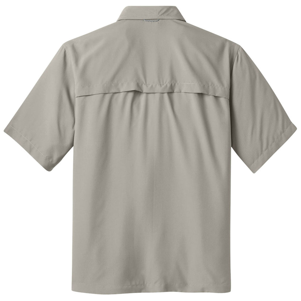 Eddie Bauer Men's Driftwood Beige S/S Performance Fishing Shirt