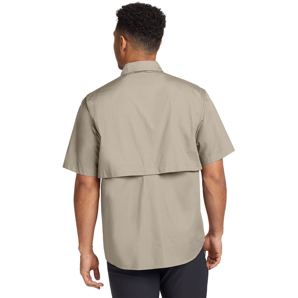 Eddie Bauer Men's Driftwood Beige S/S Fishing Shirt
