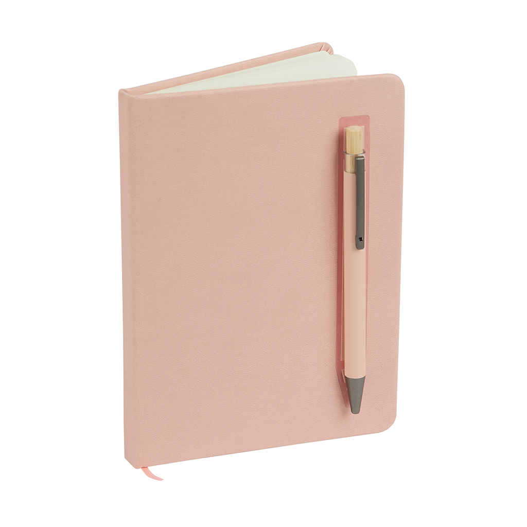 Logomark Peach Manhattan II Gift Set w/Magnetic Journal & Recycled Pen