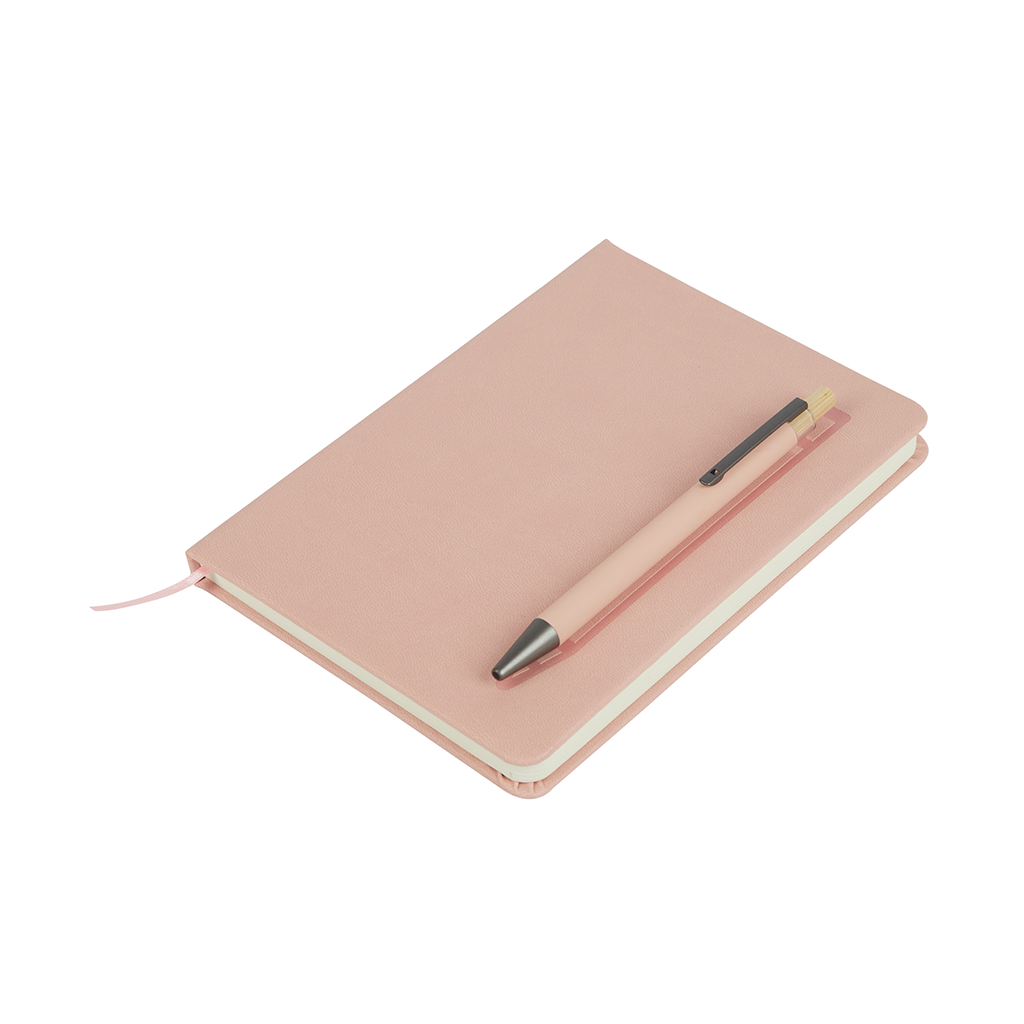 Logomark Peach Manhattan II Gift Set w/Magnetic Journal & Recycled Pen