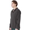 ComfortWash by Hanes Men's New Railroad Grey Garment-Dyed Polo Collar Sweatshirt