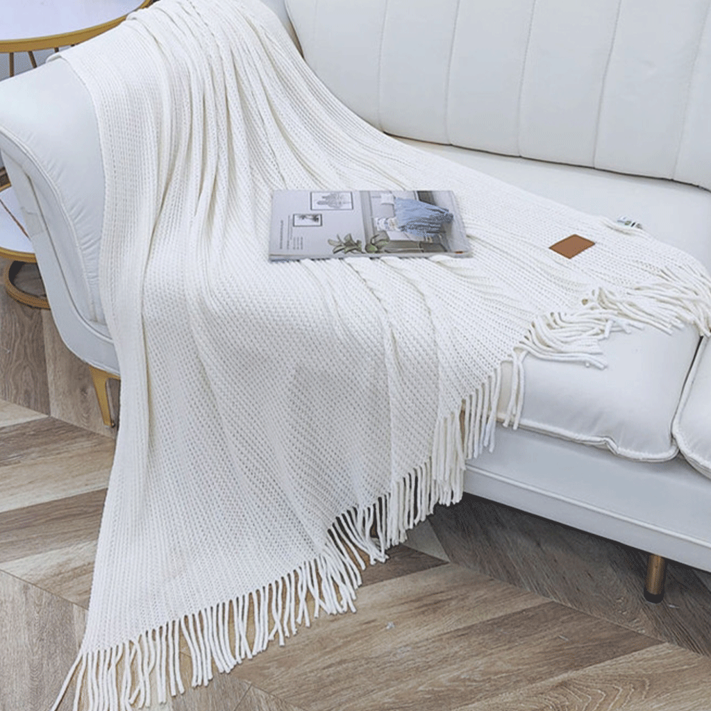 Logomark Cream Luxura RPET Throw Blanket