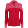 Levelwear Women's Flame Red Classic Stripes Pullover