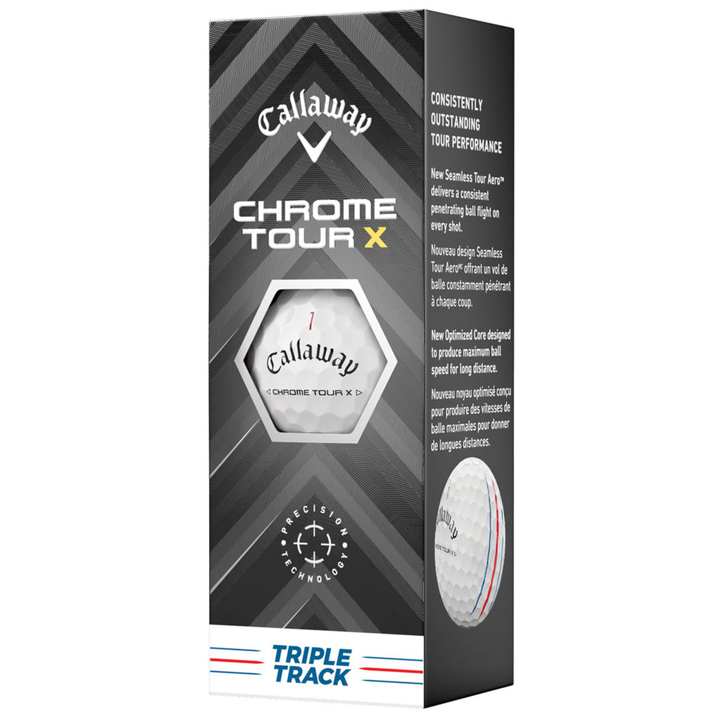 Callaway White Chrome Tour X Triple Track Golf Balls (One Dozen)