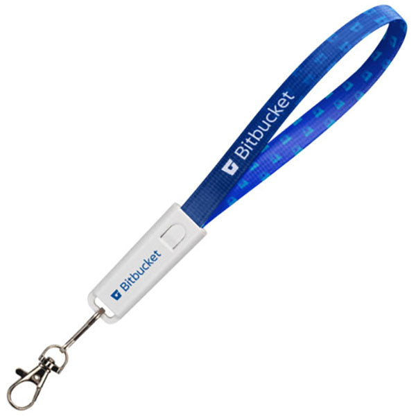 SnugZ White - Dye Sublimation Netlink Cable Wrist Lanyard