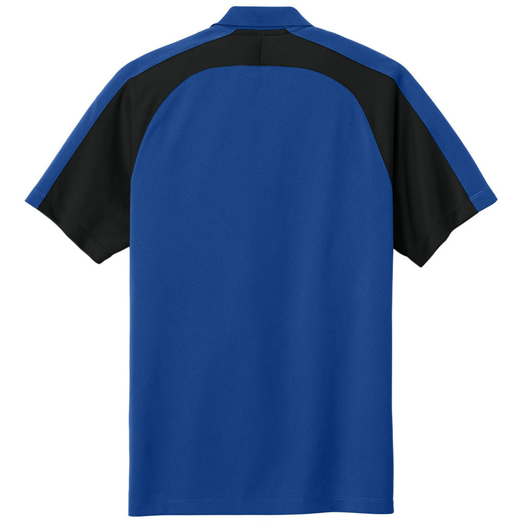 Port Authority Men's True Royal/Black Wearever Performance Pique Colorblock Polo