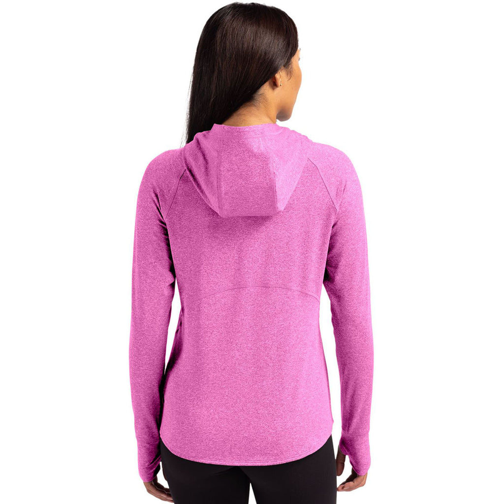 Cutter & Buck Women's Gelato Heather Adapt Knit Recycled Heathered Hooded Pullover