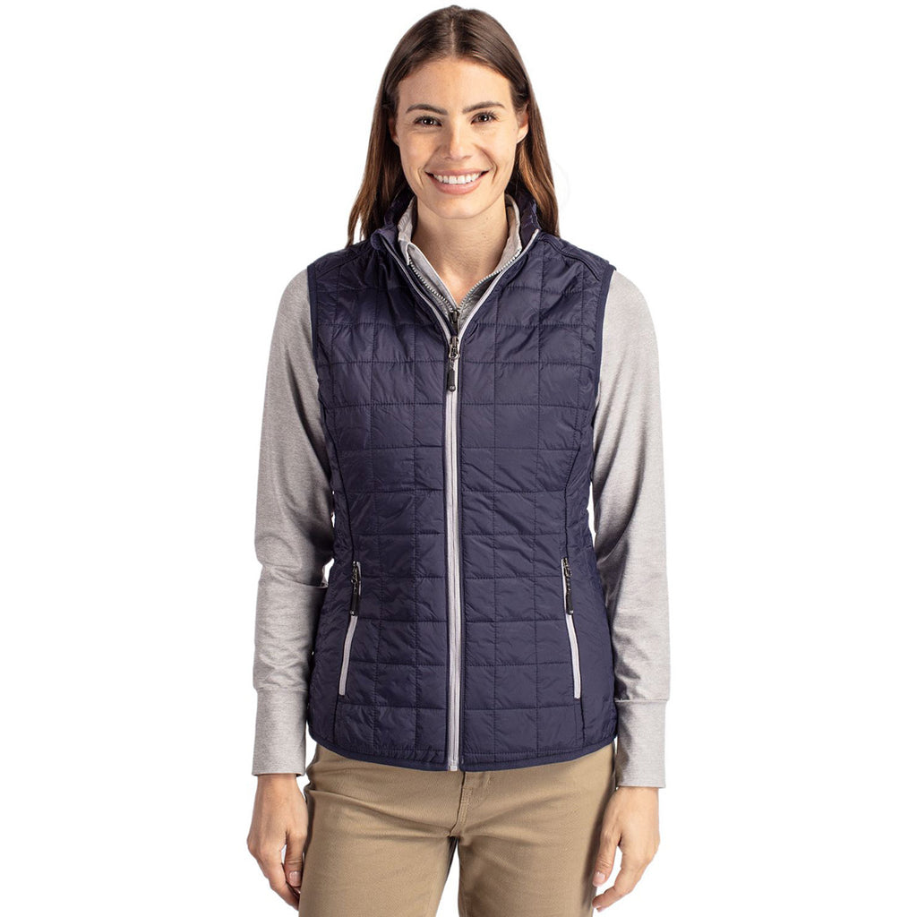 Cutter & Buck Women's Dark Navy/Silver Melange Rainier Vest