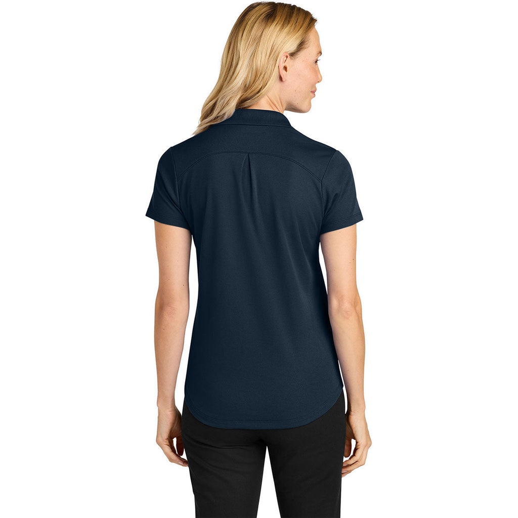 Port Authority Women's Night Navy Plaited Pique Polo