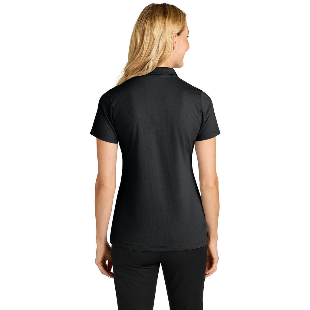 Port Authority Women's Deep Black Dry Zone Stain-Release Grid Polo