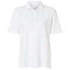 Harriton Women's White Maverick CVC Pique Polo