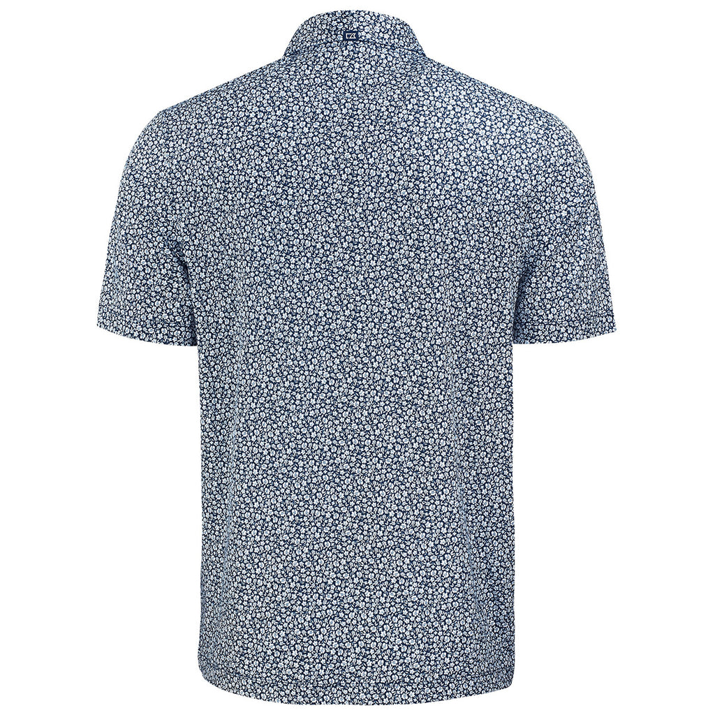 Cutter & Buck Men's Navy Blue Pike Eco Flora Print Polo