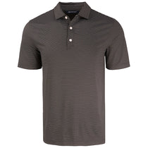 Cutter & Buck Men's Black/White Forge Eco Fine Line Stripe Stretch Recycled Polo