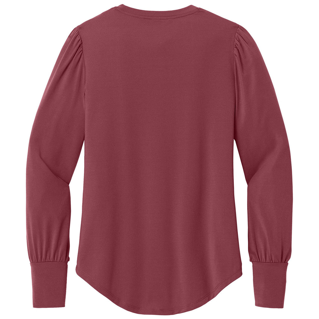 Mercer+Mettle Women's Rosewood Stretch Jersey Long Sleeve Blouson Top