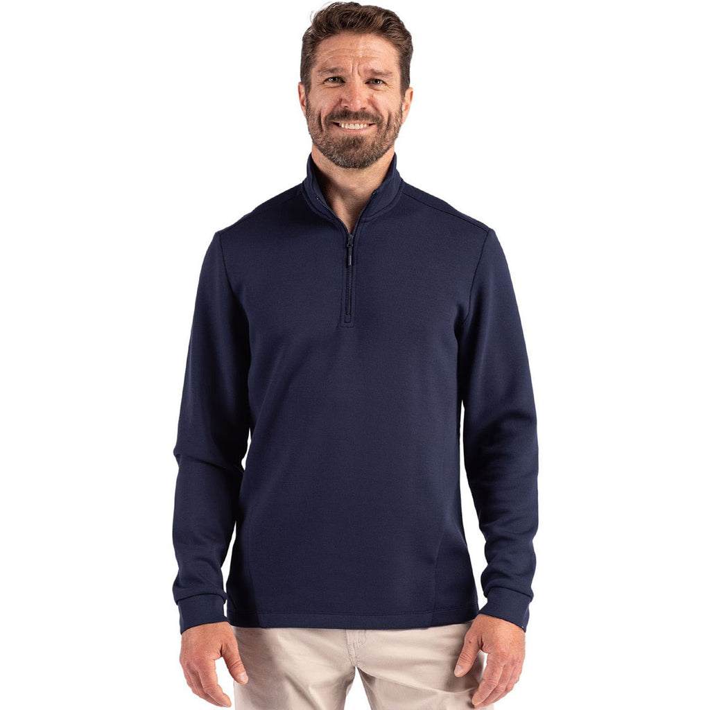 Clique Men's Dark Navy Haven Recycled Quarter Zip Pullover
