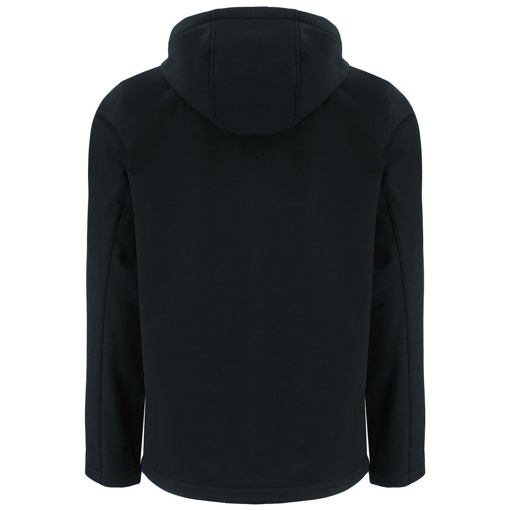 Clique Men's Black/Bottle Green Tempo Recycled Stretch Softshell Hooded Jacket