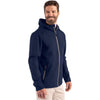 Clique Men's Dark Navy/Pure Slate Tempo Recycled Stretch Softshell Hooded Jacket