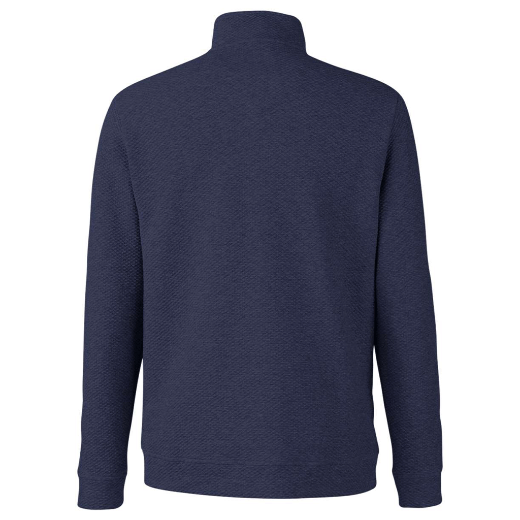 North End Men's Classic Navy Heather Spirit Textured Quarter-Zip Pullover