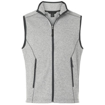 North End Men's Grey/White Jasper Jacquard Fleece Vest
