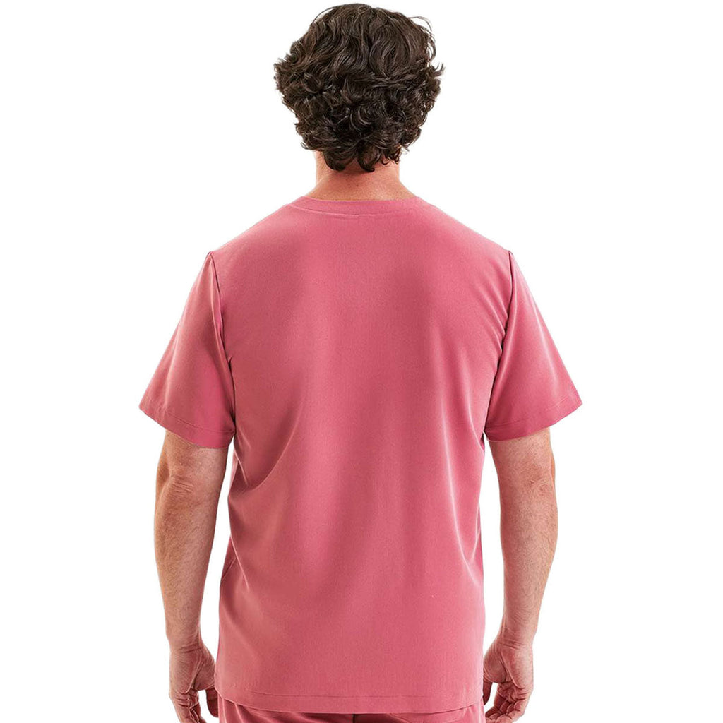 Onna Men's Calm Pink Limitless V-Neck Stretch Scrub Top