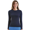 Onna Women's Navy Heather Unstoppable Long Sleeve Fresh Underscrub Base Layer T-Shirt