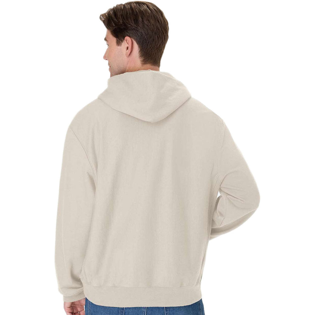 Hanes Unisex Sand Beefy Sweats Premium Heavyweight Hooded Sweatshirt