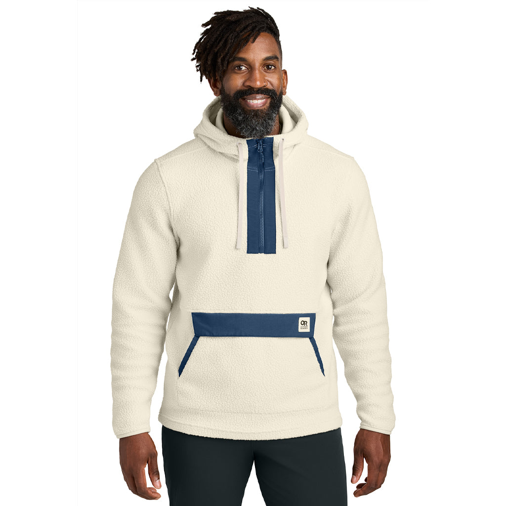 Outdoor ResearchÂ Men's Oat/ Navy Packwood Fleece Pullover Hoodie