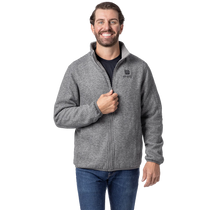 Ororo Men's Grey Heated Full-Zip Fleece Jacket